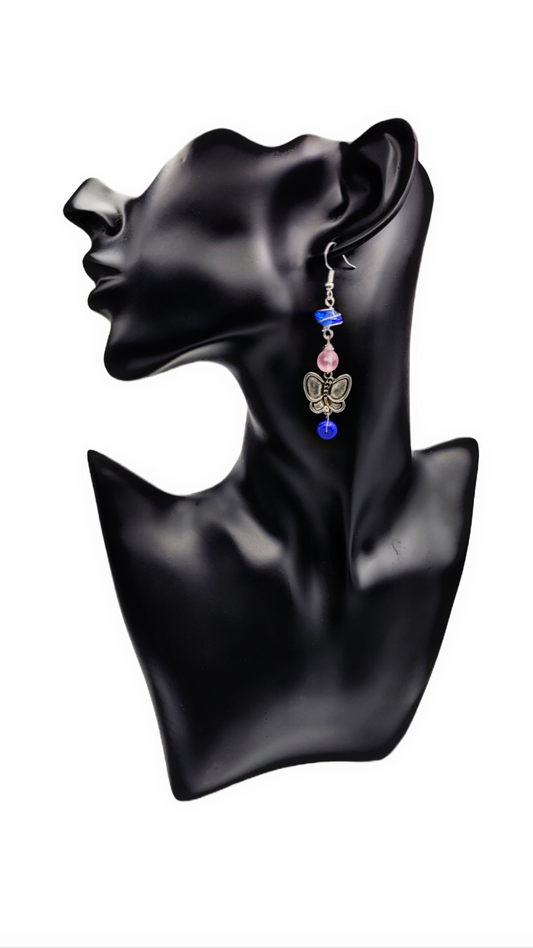 1 of 1 Handmade | Lapis Lazuli Silver Butterfly Earrings