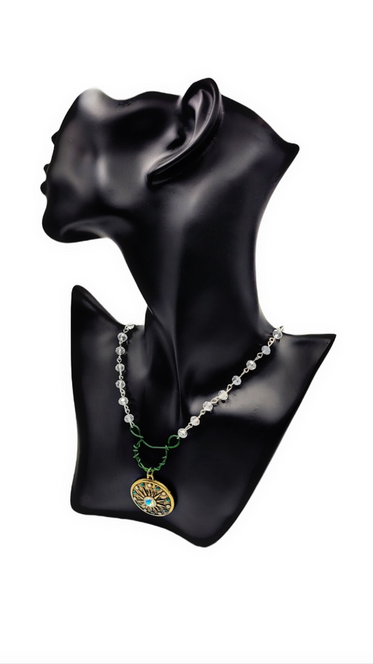 1 of 1 Handmade | Bronze Mandala and Gemstone Necklace