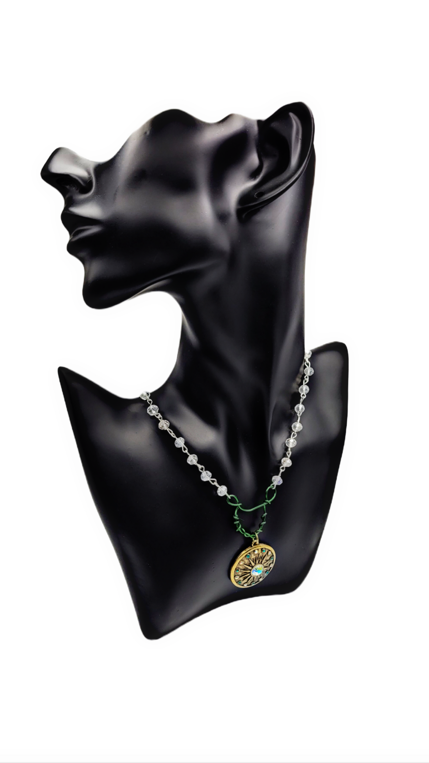 1 of 1 Handmade | Bronze Mandala and Gemstone Necklace